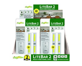 Go Green Power GG-LBAR2 8 Pc. 2 Pack Display, Lbar2 Led Lights For Under Cabinet Use, In Clost Use, 500 Lumens, 2 Modes Low And High Beam