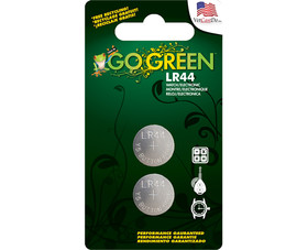 Go Green Power GGR-LR44 1.5 Lithium Button Cell Battery - 2 Per Blister Card