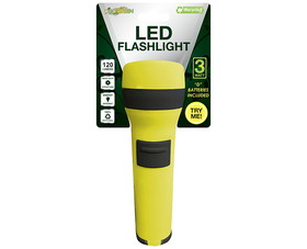 Go Green Power Gg-Ryb120 2D Flashlight 180 Lumens Yellow & Black Rubber Coated W/ 2D Batteries
