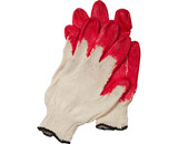 Gloves 9626 Cotton Gloves With Plastic Dipped Palm - Red