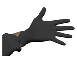 Gloves 9634M Black Nitrile Powdered Gloves Medium - 100 Per Box