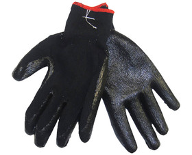 Gloves 9635 Heavy Cotton Glove With Plastic Dipped Palm - Black