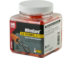 Gardner Bender 16-003N Orange WireGard Screw-On Wire Connectors - 100 Per Jar