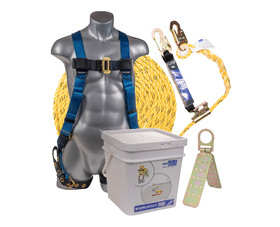General Work Products V5501 Roofing Bucket Complete Kit 5 PT Harness 50' Lifeline W/ Rope Grab, Lanyard, & Roof Anchor