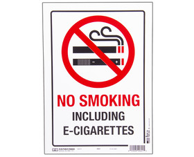 HY-KO Products 20621 8.5" x 12" No Smoking Including E-Cigarettes Sign