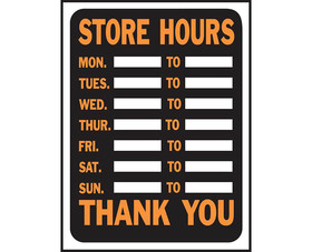 HY-KO Products 3030 9" X 12" Signs - Store Hours