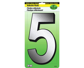 HY-KO Products 30805 6" Reflective Plastic Number - 5