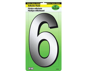 HY-KO Products 30806 6" Reflective Plastic Number - 6