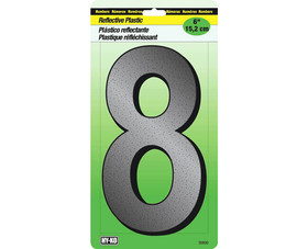 HY-KO Products 30808 6" Reflective Plastic Number - 8
