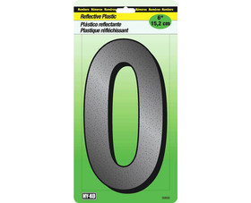 HY-KO Products 30810 6" Reflective Plastic Number - 0