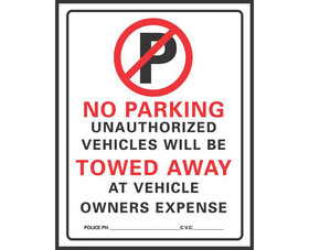 HY-KO Products 702 15" X 19" Plastic No Parking Tow Away Sign