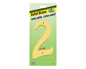 HY-KO Products BR402 4" Decorative Brass Number - 2
