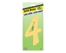 HY-KO Products BR404 4" Decorative Brass Number - 4