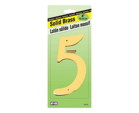 HY-KO Products BR405 4" Decorative Brass Number - 5