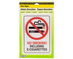 HY-KO Products D-28 5" x 7" Heavy Duty No Smoking Including E-Cigarettes Sign