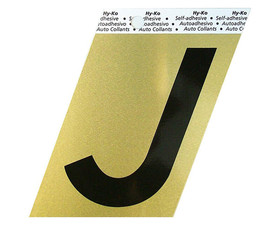 HY-KO Products GG25J 3-1/2" Gold Letter - J