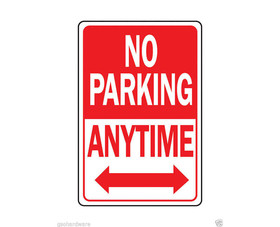 HY-KO Products HW-1 12" X 18" Aluminum No Parking Anytime Sign