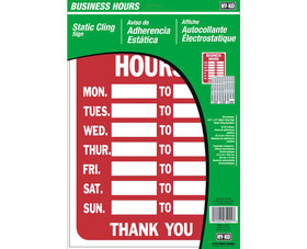 HY-KO Products KIT-603 Business Hours Sign