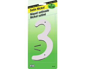 HY-KO Products SN-40/3 4" Satin Nickel Zinc Number - 3