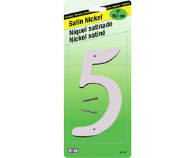 HY-KO Products SN-40/5 4" Satin Nickel Zinc Number - 5