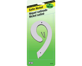 HY-KO Products SN-40/9 4" Satin Nickel Zinc Number - 9