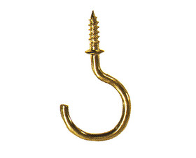 Impex/OOK 534104 7/8" Brass Plated Cup Hooks - Carded