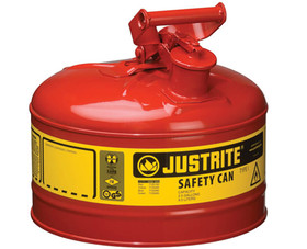 Justrite 7125100 2.5 Gal. Metal Gas Can - Type 1 Red