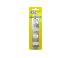 Lee Electric BC268LS 5-1/4" X 1-3/8" Double Lighted Push Button With Name Plate - Silver