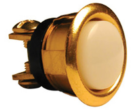 Lee Electric BC205LB 5/8" Pearl Push Button Lighted - Brass