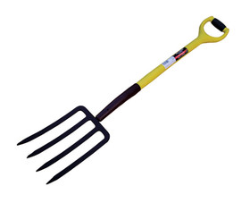 Lawn & Garden Tools 52934 4 Tines Forged Spading Fork - D-Grip Fiberglass Handle