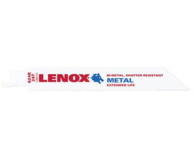 Lenox 20496B624R 6" Bi-Metal Reciprocating Blades For Metal - 24 TPI