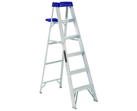 Louisville Ladder AS2106 6' Aluminum Step Ladder With Pail - 250 Lbs. Type 1