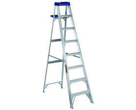 Louisville Ladder AS2108 8' Aluminum Step Ladder With Pail - 250 Lbs. Type 1