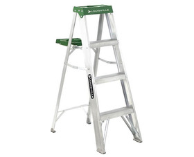 Louisville Ladder AS4004 4' Aluminum Step Ladder With Pail - 225 Lbs. Type 2