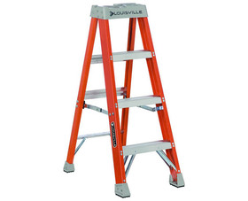 Louisville Ladder FS1504 4' Fiberglass Step Ladder - 300 Lbs. Type 1A