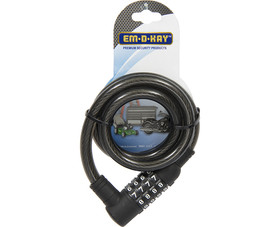 Em-D-Kay 2471 40" Vinyl Sleeved Cable With Combination Lock