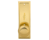 Em-D-Kay 3002 Escutcheon Plate With Solid Brass Door Knob and Zinc Alloy Turner