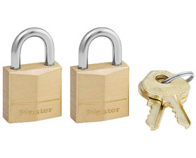 Master Lock 120T 3/4" Brass Padlock - Twin Pack Carded