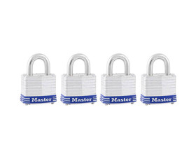 Master Lock 3008D Laminated Steel Padlocks - 4 Pack