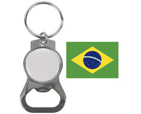 Perry Blackburne MOX-S-BRAZIL Brazil Key Chain Nickel Plated W/ Bottle Opener