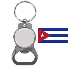 Perry Blackburne MOX-S-CUBA Cuba Key Chain Nickel Plated W/ Bottle Opener