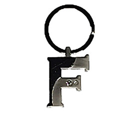 Perry Blackburne TTIS10-F Initial Key Ring 2 Tone Nickel Plate W/ Diamonds F