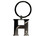 Perry Blackburne TTIS10-H Initial Key Ring 2 Tone Nickel Plate W/ Diamonds H