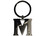 Perry Blackburne TTIS10-M Initial Key Ring 2 Tone Nickel Plate W/ Diamonds M