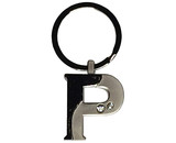 Perry Blackburne TTIS10-P Initial Key Ring 2 Tone Nickel Plate W/ Diamonds P