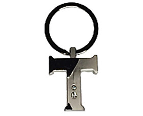 Perry Blackburne TTIS10-T Initial Key Ring 2 Tone Nickel Plate W/ Diamonds T