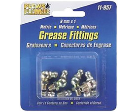 Plews/Lubrimatic 11-957 8 Piece Metric Grease Fitting Assortment