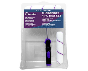 Premier Paint Roller 46561 6-1/2" Microfiber Mini-Roller Tray Set - 4 Pieces