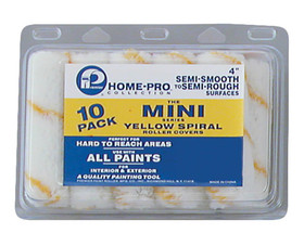 Premier Paint Roller 84072 4" Yellow Spiral Mini Roller - 10 Pack