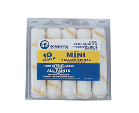 Premier Paint Roller 86072 6-1/2" Yellow Spiral Mini Roller - 10 Pack